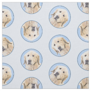 Golden Retriever Painting Cute Original Dog Art Fabric
