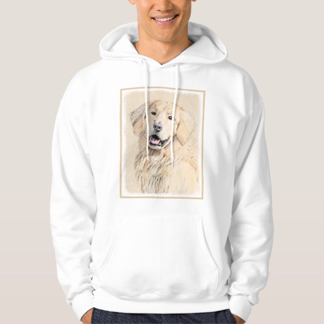 Golden Retriever Painting - Cute Original Dog Art Hoodie (Front)