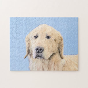 Golden Retriever Painting - Cute Original Dog Art Jigsaw Puzzle