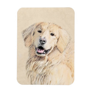 Golden Retriever Painting - Cute Original Dog Art Magnet