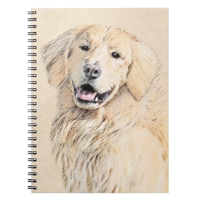Golden Retriever Painting - Cute Original Dog Art Notebook (Front)