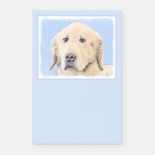 Golden Retriever Painting - Cute Original Dog Art Post-it Notes