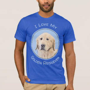 Golden Retriever Painting - Cute Original Dog Art T-Shirt