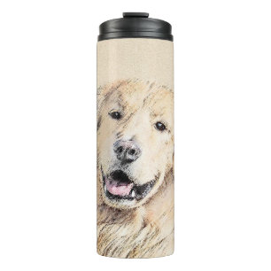 Golden Retriever Painting - Cute Original Dog Art Thermal Tumbler
