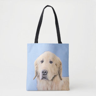 Golden Retriever Painting - Cute Original Dog Art Tote Bag