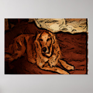 Golden Retriever Painting Poster