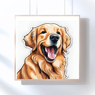 Golden Retriever Painting Poster