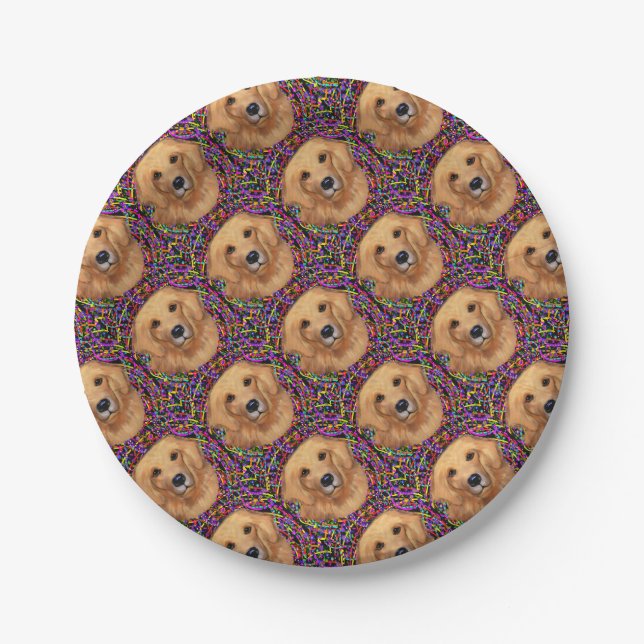 Golden Retriever Paper Plate (Front)