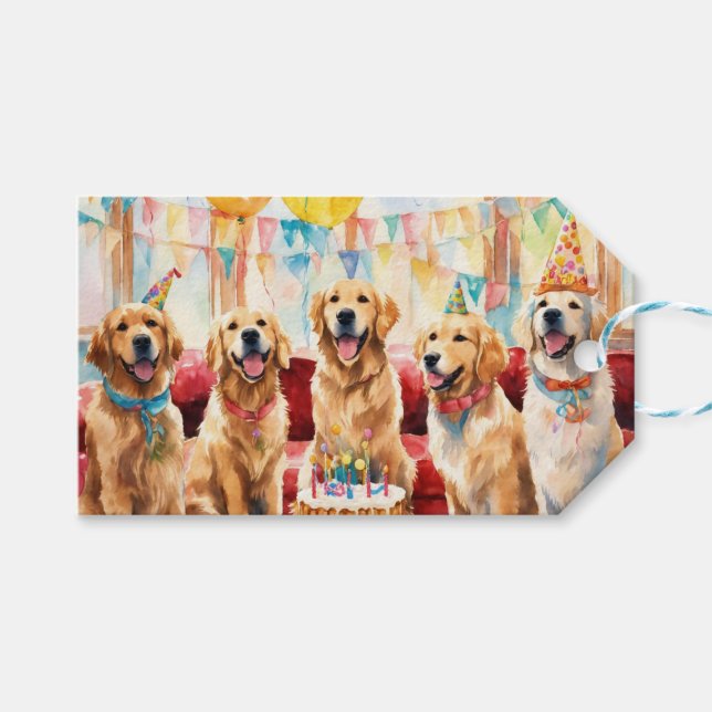 Golden retriever Party Gift Tags (Front (Horizontal))