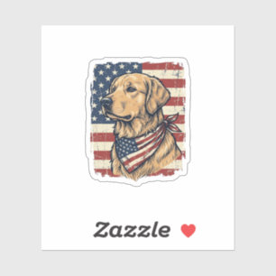 Golden Retriever Patriotic Vintage Vector Design_1