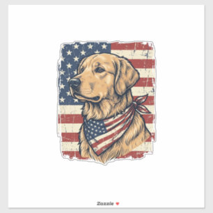 Golden Retriever Patriotic Vintage Vector Design_1