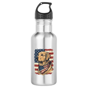 Golden Retriever Patriotic Vintage Vector Design_1 532 Ml Water Bottle