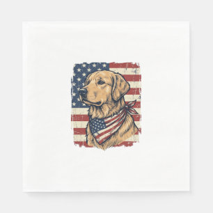 Golden Retriever Patriotic Vintage Vector Design_1 Napkin