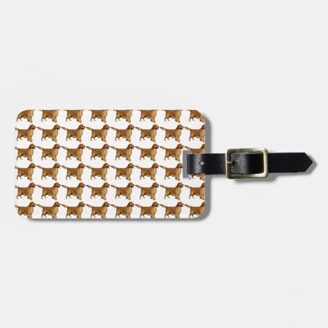 Golden retriever pattern luggage tag (Front Horizontal)