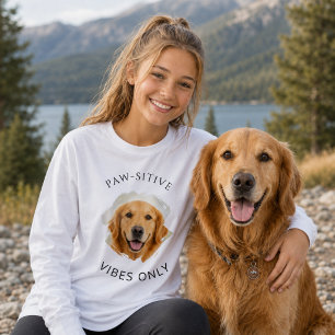 Golden Retriever Paw-sitive Vibes Only Photo Girl