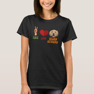 Golden Retriever Peace Love Unity Heart Truce Pets T-Shirt