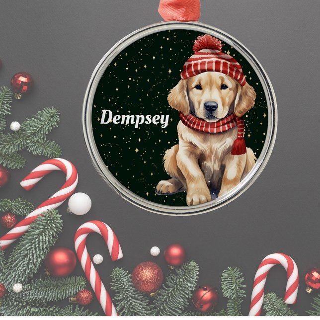 Golden Retriever Personalised Christmas Ornament (Creator Uploaded)