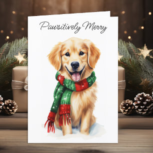 Golden Retriever Personalised Dog Lover Christmas  Holiday Card