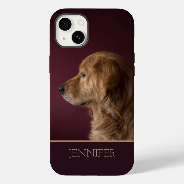Golden Retriever Personalised Name | Dog Case-Mate iPhone Case (Back)