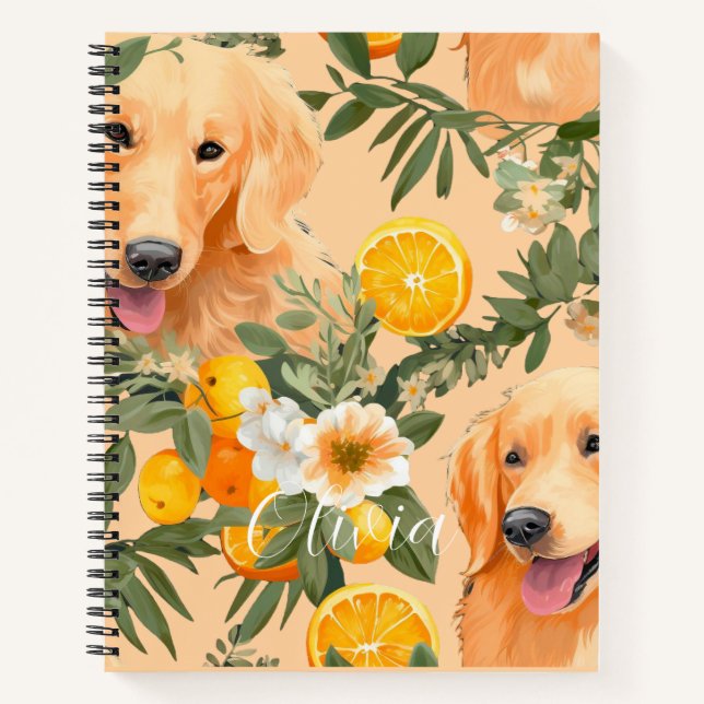  Golden Retriever Personalised Puppy Dog  Notebook (Front)