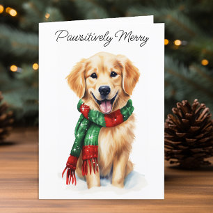 Golden Retriever Personalized Dog Lover Christmas Holiday Card