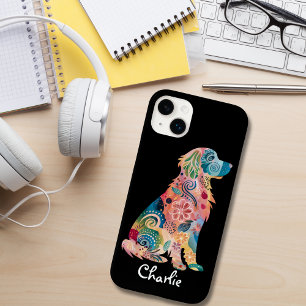 Golden Retriever Pet Dog Abstract Flowers Custom Case-Mate iPhone 14 Plus Case