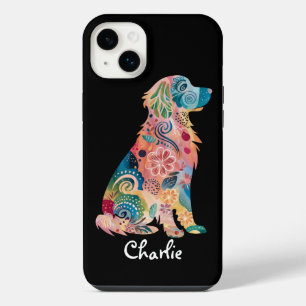Golden Retriever Pet Dog Abstract Flowers Custom iPhone 14 Plus Case