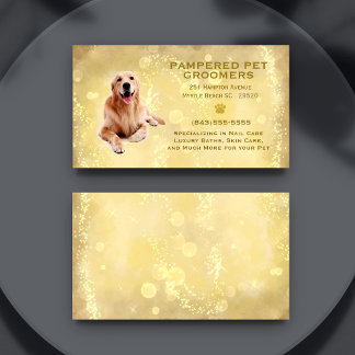 Golden Retriever Pet Groomer Spa Business Card