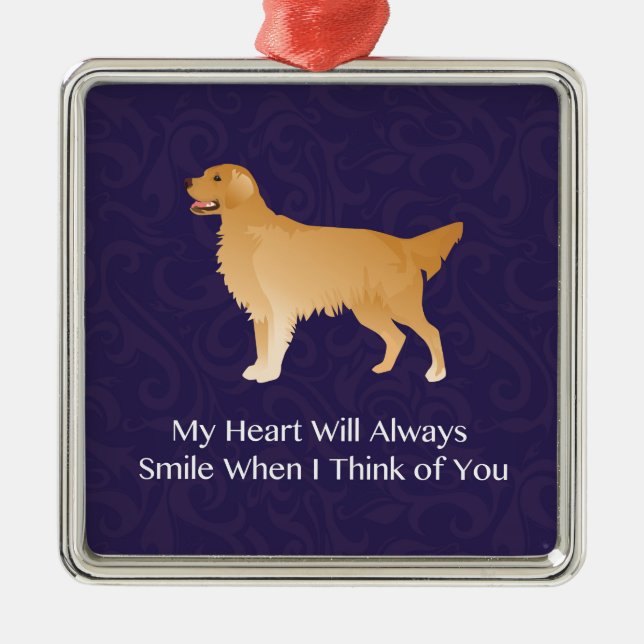 Golden Retriever - Pet Memorial- Thinking of You Metal Tree Decoration (Front)