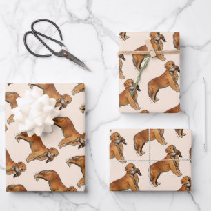 Golden Retriever Pheasant Wrapping Paper Sheet