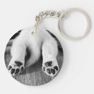 Golden Retriever Photo Keychain, Black and White Key Ring