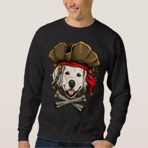Golden Retriever Pirate Dog Halloween Jolly Roger Sweatshirt