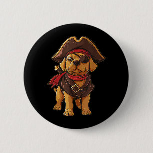 Golden Retriever Pirate Dog Halloween Party Men 6 Cm Round Badge