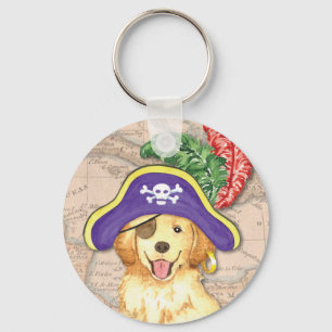 Golden Retriever Pirate Key Ring
