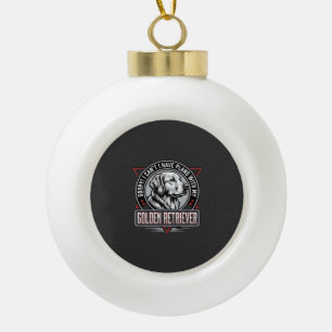 Golden Retriever Plans Dog Badge Design Ceramic Ball Christmas Ornament