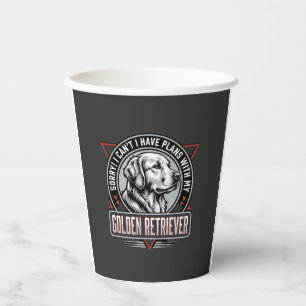 Golden Retriever Plans Dog Badge Design Paper Cups