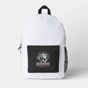 Golden Retriever Plans Dog Badge Design Printed Backpack