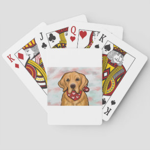 Golden Retriever Playing Cards