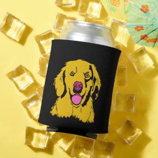 Golden Retriever Pop Art Can Cooler