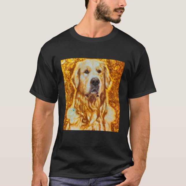 Golden Retriever Portrait Gustav Klimt Style 1 T-Shirt (Front)