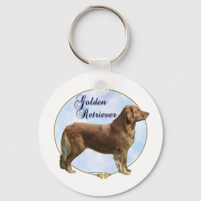 Golden Retriever Portrait  Key Ring (Front)