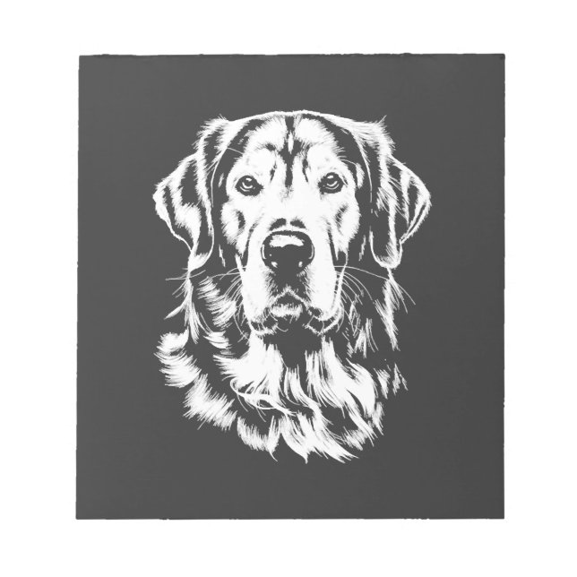 Golden Retriever Portrait  Minimalist Apparel Notepad (Front)