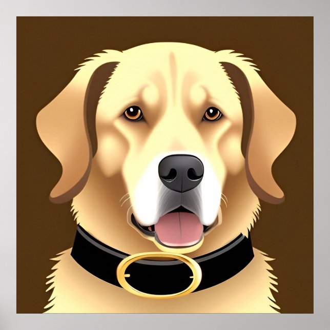Golden Retriever Portrait  Poster (Front)
