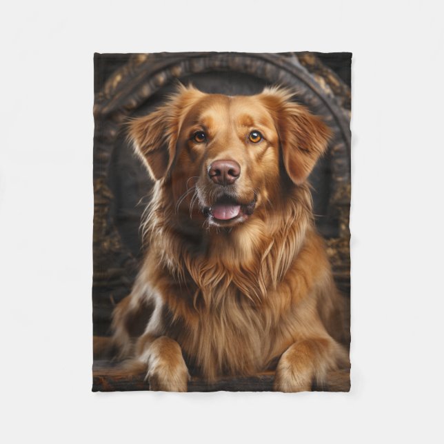 Golden Retriever posing Fleece Blanket (Front)