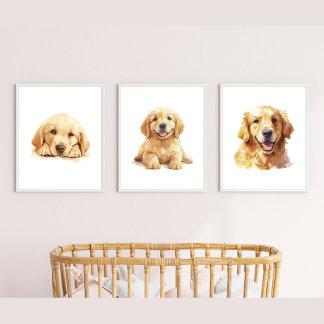 Golden Retriever Poster, Golden Retriever Wall Art