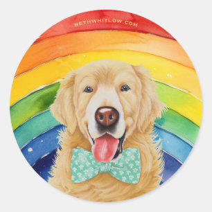 Golden Retriever Pride Classic Round Sticker