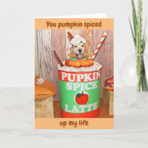 Golden Retriever Pumpkin Spice Latte Thank You Card