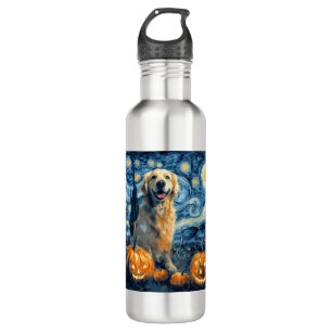 Golden Retriever Pumpkin Starry Night Dog Mom Van 710 Ml Water Bottle