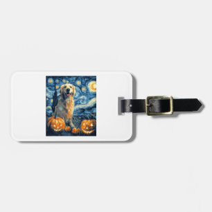 Golden Retriever Pumpkin Starry Night Dog Mom Van Luggage Tag