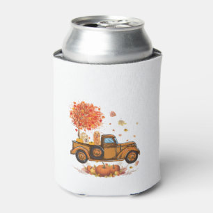 Golden Retriever Pumpkin Truck Autumn Leaf Fall th Can Cooler